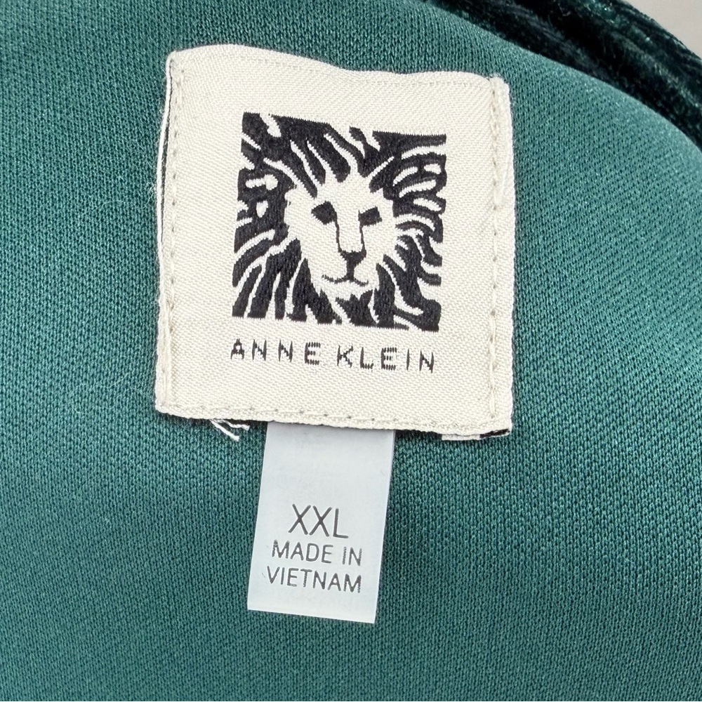 Anne Klein Green Velvet Wrap Dress Long Sleeve Midi Party Holiday Dress XXL - Picture 3 of 3